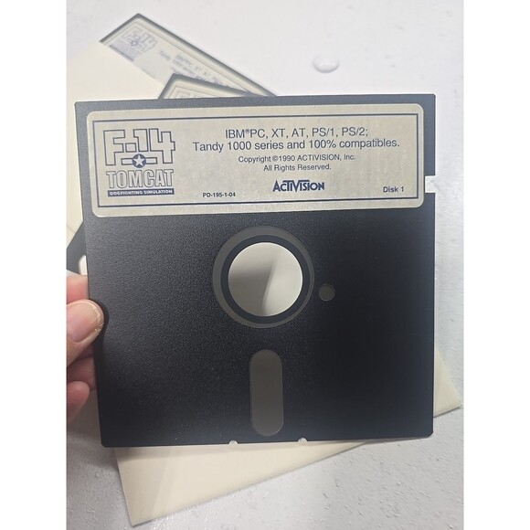 F-14 Tomcat IBM FLIGHT SIMULATION PC Disk Software 1990 Activision Untested F14 - Picture 9 of 10